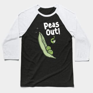 Peas Out -  Funny Puns - Peace Out Baseball T-Shirt